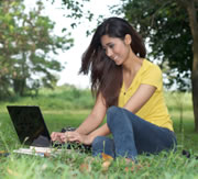 Girl e-learning in field